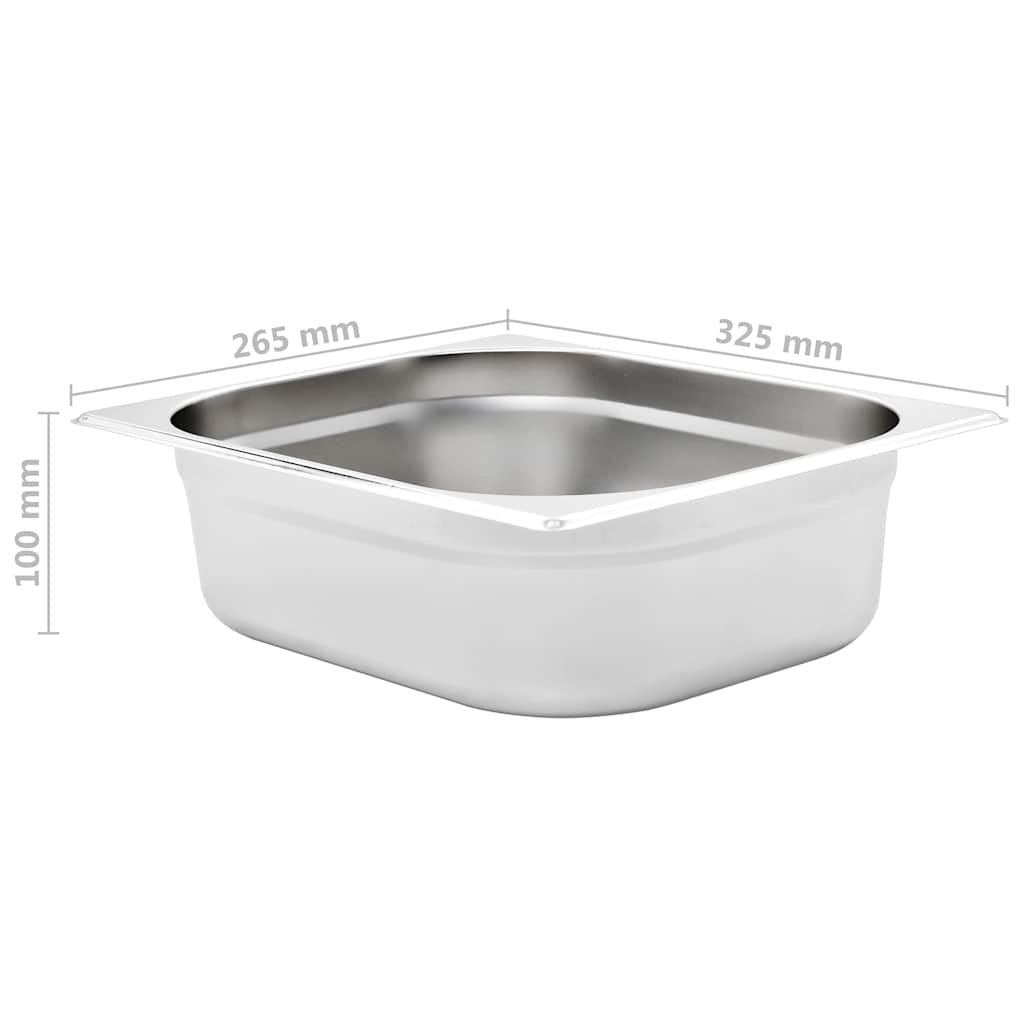 vidaXL Λεκάνες Gastronorm 4 τεμ. GN 1/2 100 χιλ. από Ανοξείδωτο Ατσάλι