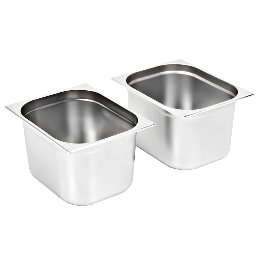 vidaXL Λεκάνες Gastronorm 2 τεμ. GN 1/2 200 χιλ. από Ανοξείδωτο Ατσάλι