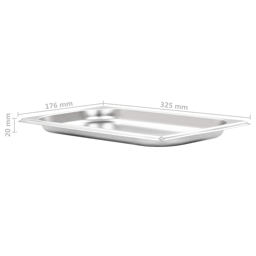 vidaXL Λεκάνες Gastronorm 12 τεμ. GN 1/3 20 χιλ. από Ανοξείδωτο Ατσάλι