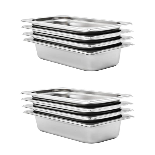 vidaXL Λεκάνες Gastronorm 8 τεμ. GN 1/3 65 χιλ. από Ανοξείδωτο Ατσάλι
