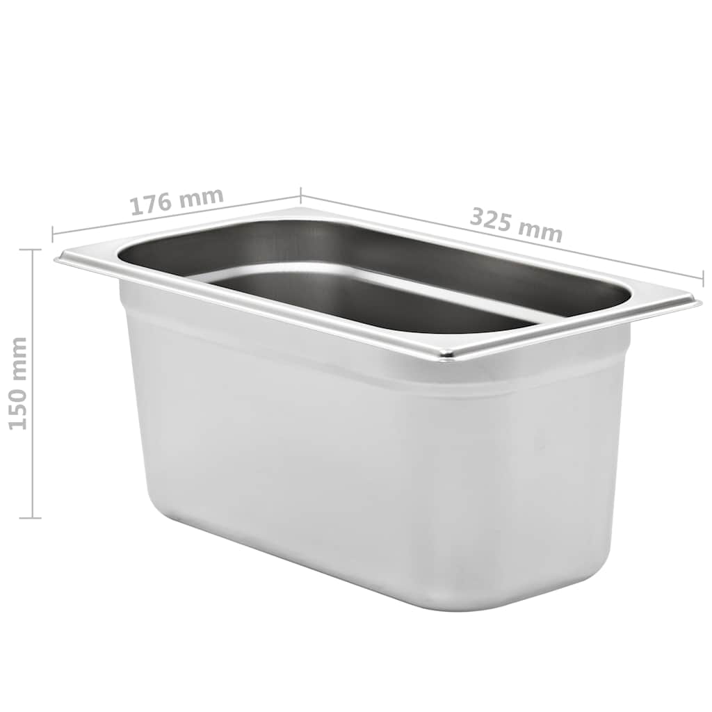 vidaXL Λεκάνες Gastronorm 4 τεμ. GN 1/3 150 χιλ. από Ανοξείδωτο Ατσάλι