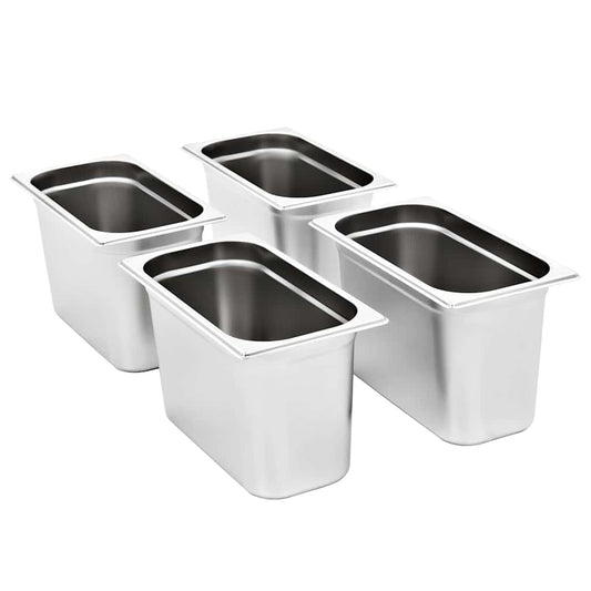 vidaXL Λεκάνες Gastronorm 4 τεμ. GN 1/3 200 χιλ. από Ανοξείδωτο Ατσάλι