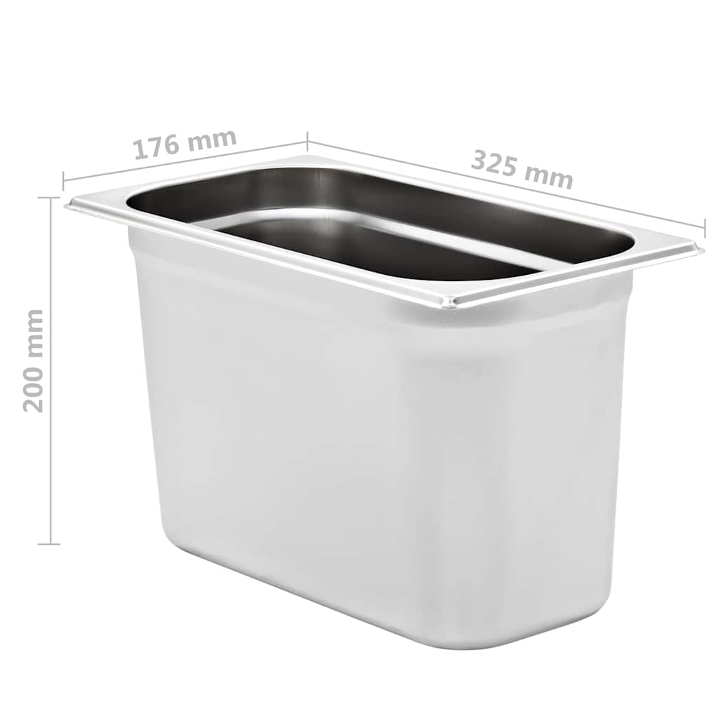 vidaXL Λεκάνες Gastronorm 4 τεμ. GN 1/3 200 χιλ. από Ανοξείδωτο Ατσάλι