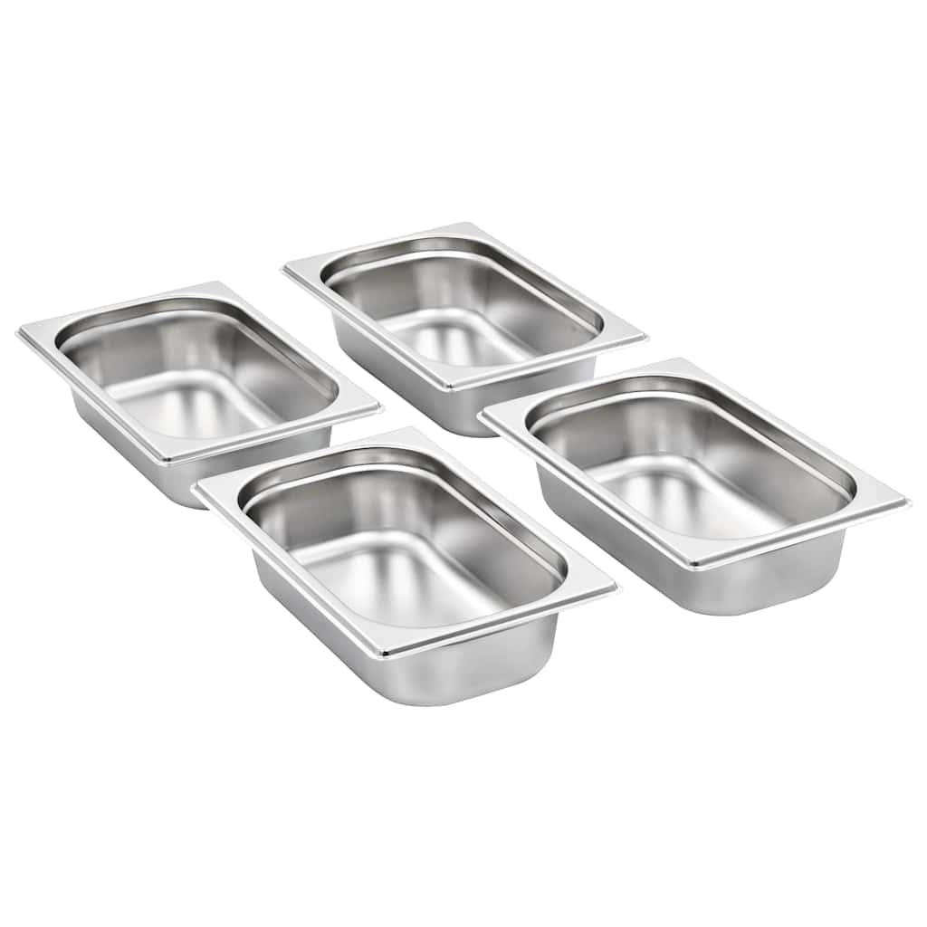 vidaXL Λεκάνες Gastronorm 8 τεμ. GN 1/4 65 χιλ. από Ανοξείδωτο Ατσάλι