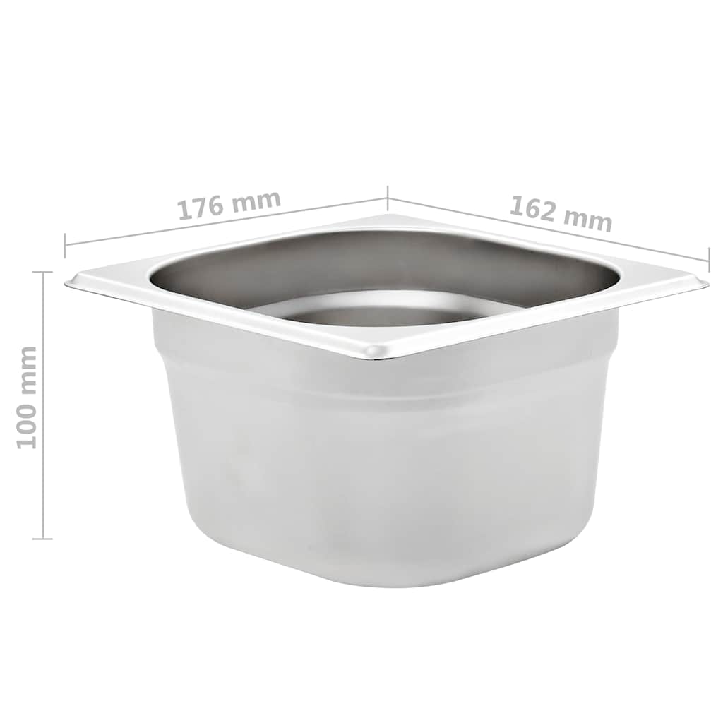 vidaXL Λεκάνες Gastronorm 12 τεμ. GN 1/6 100 χιλ. Ανοξείδωτο Ατσάλι