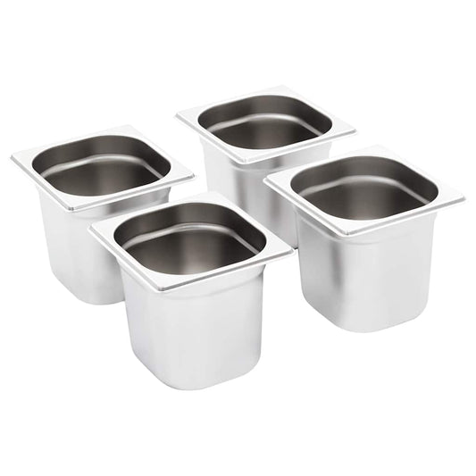 vidaXL Λεκάνες Gastronorm 8 τεμ. GN 1/6 150 χιλ. από Ανοξείδωτο Ατσάλι