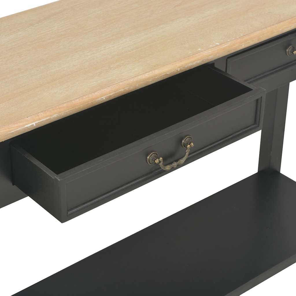 vidaXL Τραπέζι Κονσόλα Μαύρο 110 x 35 x 80 εκ. Ξύλινο