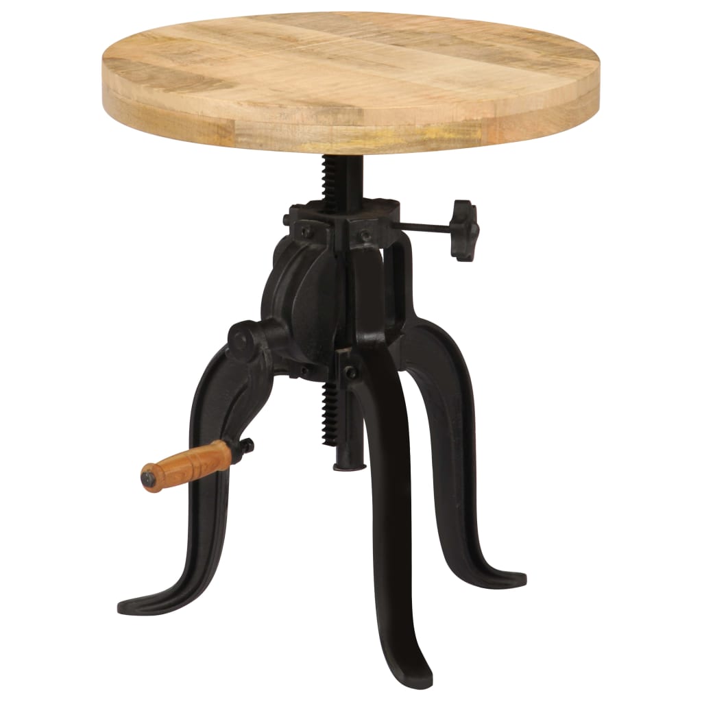 vidaXL Τραπέζι Βοηθητικό 45x(45-62) εκ. Μασίφ Ξύλο Μάνγκο/Χυτοσίδηρος