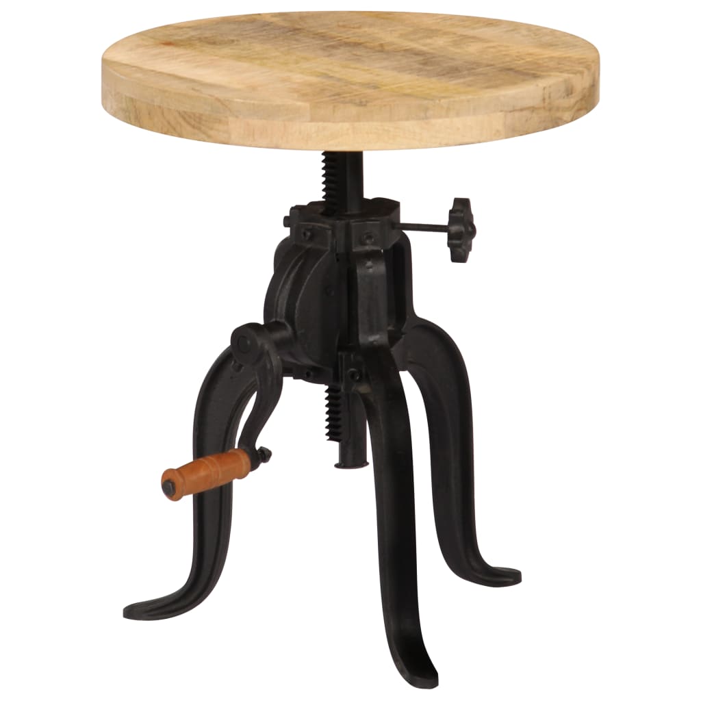 vidaXL Τραπέζι Βοηθητικό 45x(45-62) εκ. Μασίφ Ξύλο Μάνγκο/Χυτοσίδηρος