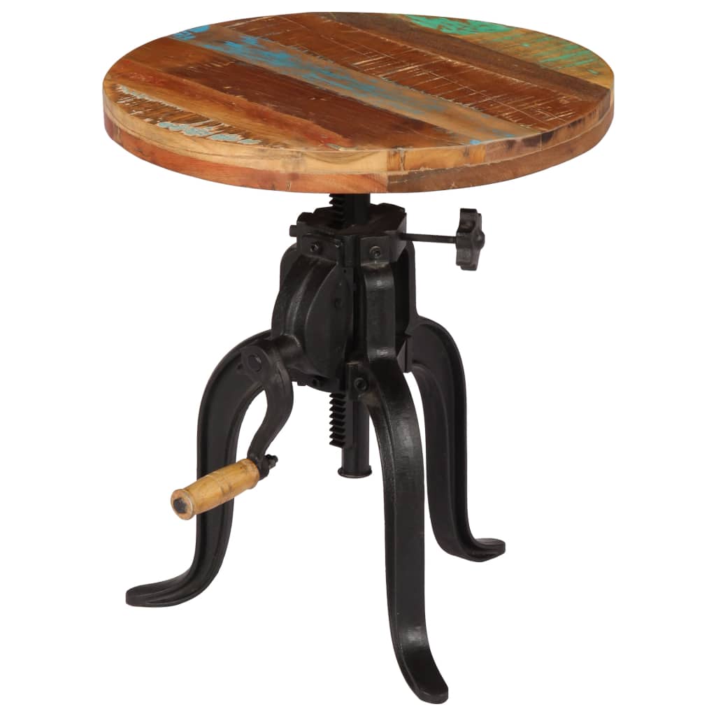 vidaXL Τραπεζάκι Βοηθητικό 45x(45-62) εκ. Ανακυκλ. Ξύλο + Χυτοσίδηρος