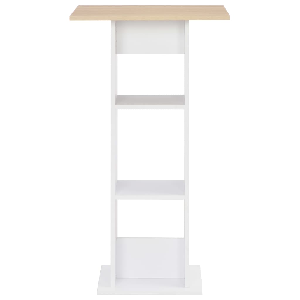 vidaXL Τραπέζι Μπαρ Λευκό / Sonoma Δρυς 60 x 60 x 110 εκ.