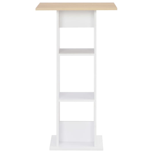 vidaXL Τραπέζι Μπαρ Λευκό / Sonoma Δρυς 60 x 60 x 110 εκ.