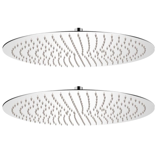 vidaXL Κεφαλή Nτους Βροχή 2 τεμ. Ø 50 εκ. από Ανοξείδωτο Ατσάλι