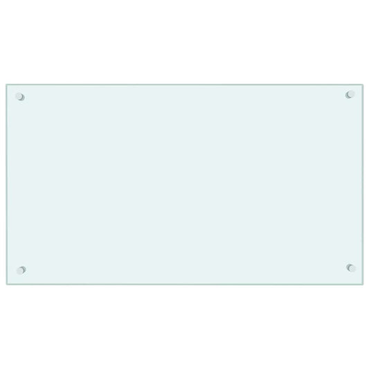 vidaXL Πλάτη Κουζίνας Λευκή 90 x 50 εκ. από Ψημένο Γυαλί