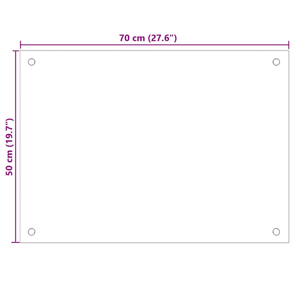 vidaXL Πλάτη Κουζίνας Διαφανής 70 x 50 εκ. από Ψημένο Γυαλί