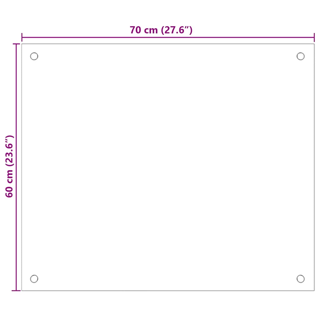 vidaXL Πλάτη Κουζίνας Διαφανής 70 x 60 εκ. από Ψημένο Γυαλί