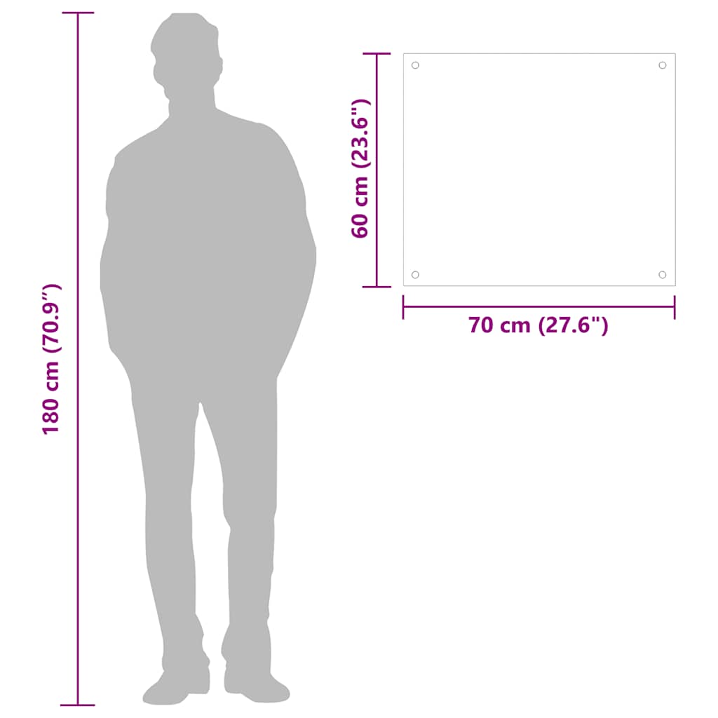 vidaXL Πλάτη Κουζίνας Διαφανής 70 x 60 εκ. από Ψημένο Γυαλί