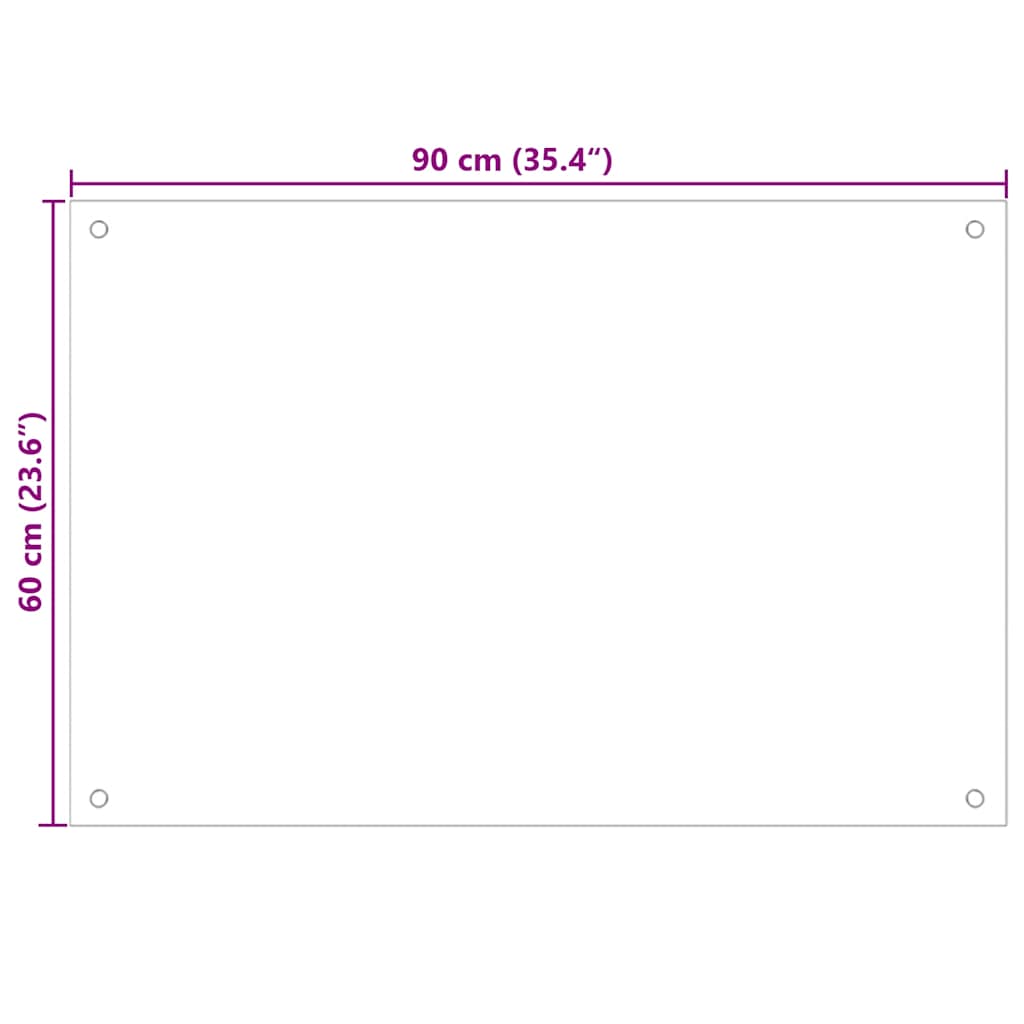 vidaXL Πλάτη Κουζίνας Διαφανής 90 x 60 εκ. από Ψημένο Γυαλί