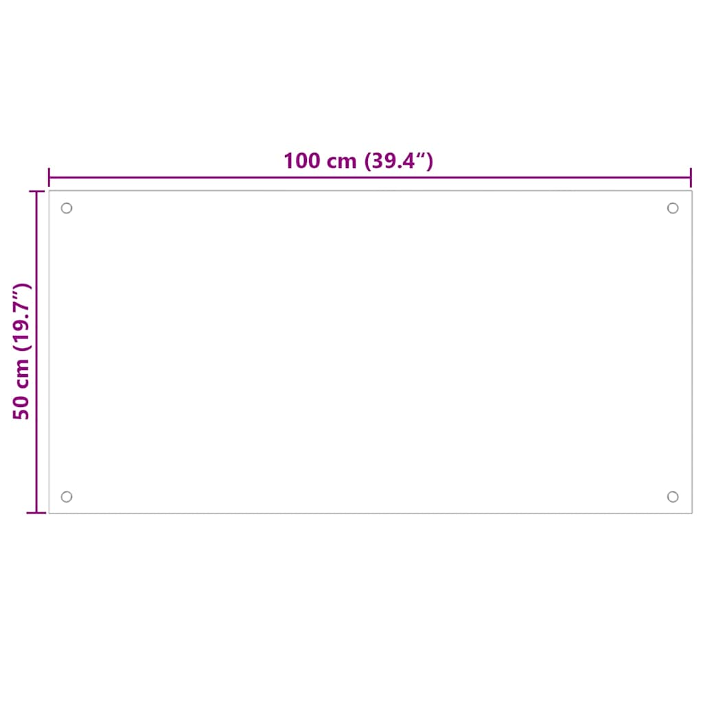 vidaXL Πλάτη Κουζίνας Διαφανής 100 x 50 εκ. από Ψημένο Γυαλί