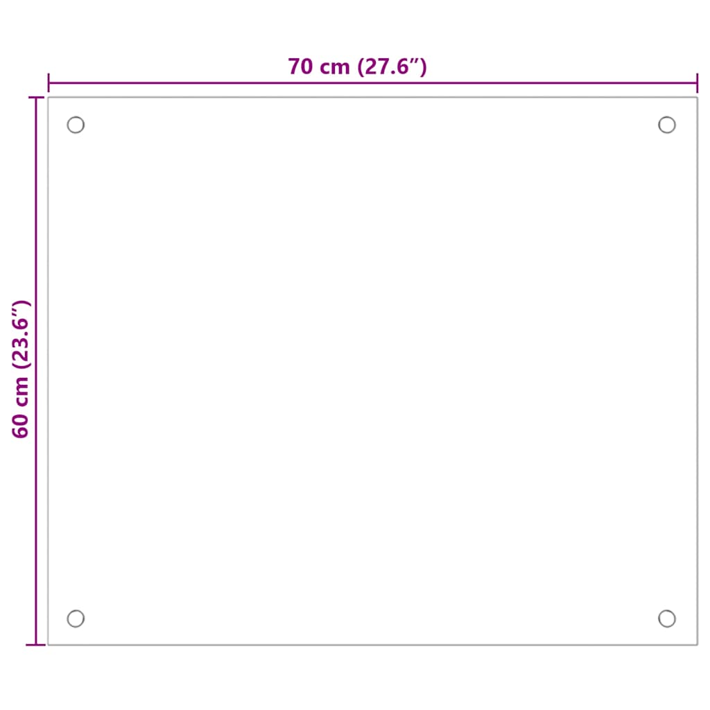 vidaXL Πλάτη Κουζίνας Μαύρη 70 x 60 εκ. από Ψημένο Γυαλί