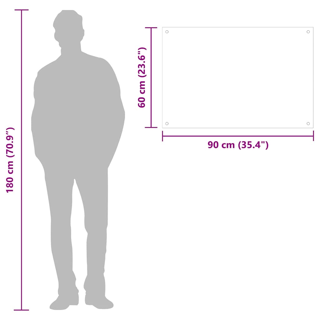 vidaXL Πλάτη Κουζίνας Μαύρη 90 x 60 εκ. από Ψημένο Γυαλί
