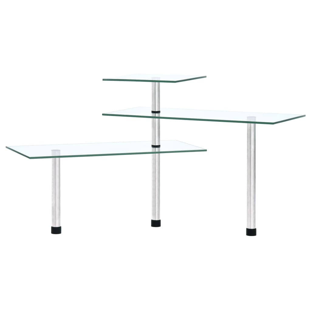 vidaXL Ράφι Κουζίνας Γωνιακό Τριώροφο από Ψημένο Γυαλί