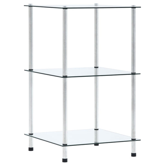 vidaXL Ράφι Διαφανές 3 Επιπέδων 40 x 40 x 67 εκ. από Ψημένο Γυαλί