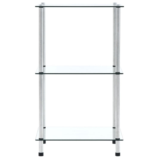 vidaXL Ράφι Διαφανές 3 Επιπέδων 40 x 40 x 67 εκ. από Ψημένο Γυαλί