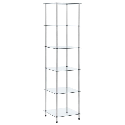 vidaXL Τραπεζάκι Σαλονιού 6 Επιπ. Διαφανές 40x40x160 εκ Ψημένο Γυαλί