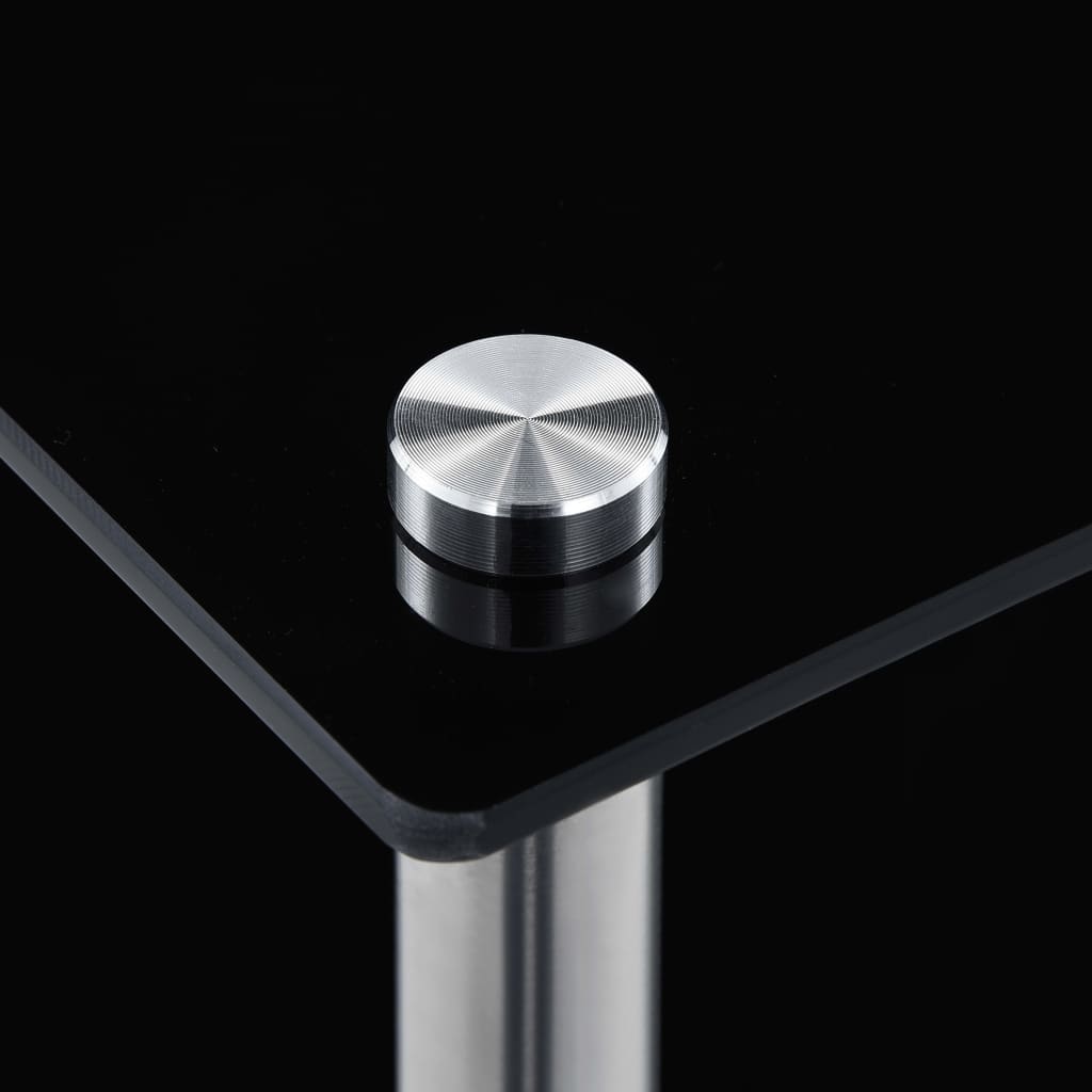 vidaXL Ράφι Διαφανές 5 Επιπέδων Μαύρο 40 x 40 x 130 εκ. Ψημένο Γυαλί