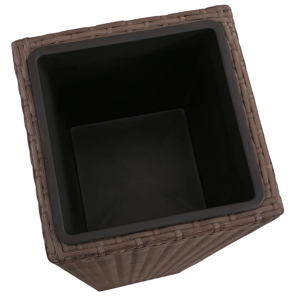 vidaXL Ζαρντινιέρες Υπερυψωμένες 3 τεμ. Καφέ από Συνθετικό Ρατάν