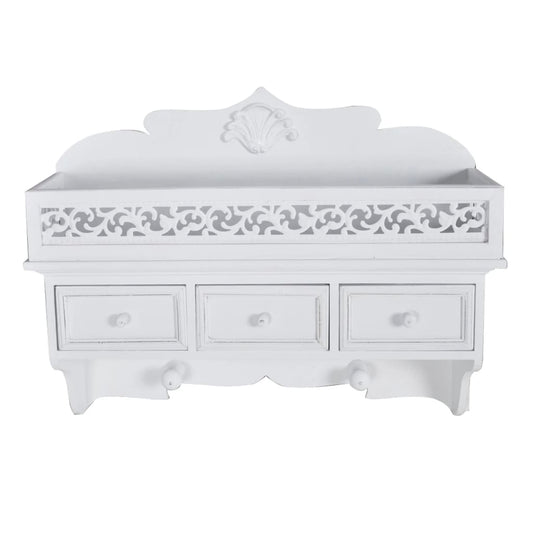 Ράφι τοίχου/Κρεμάστρα με 3 Συρτάρια + 2 Κρεμαστάρια