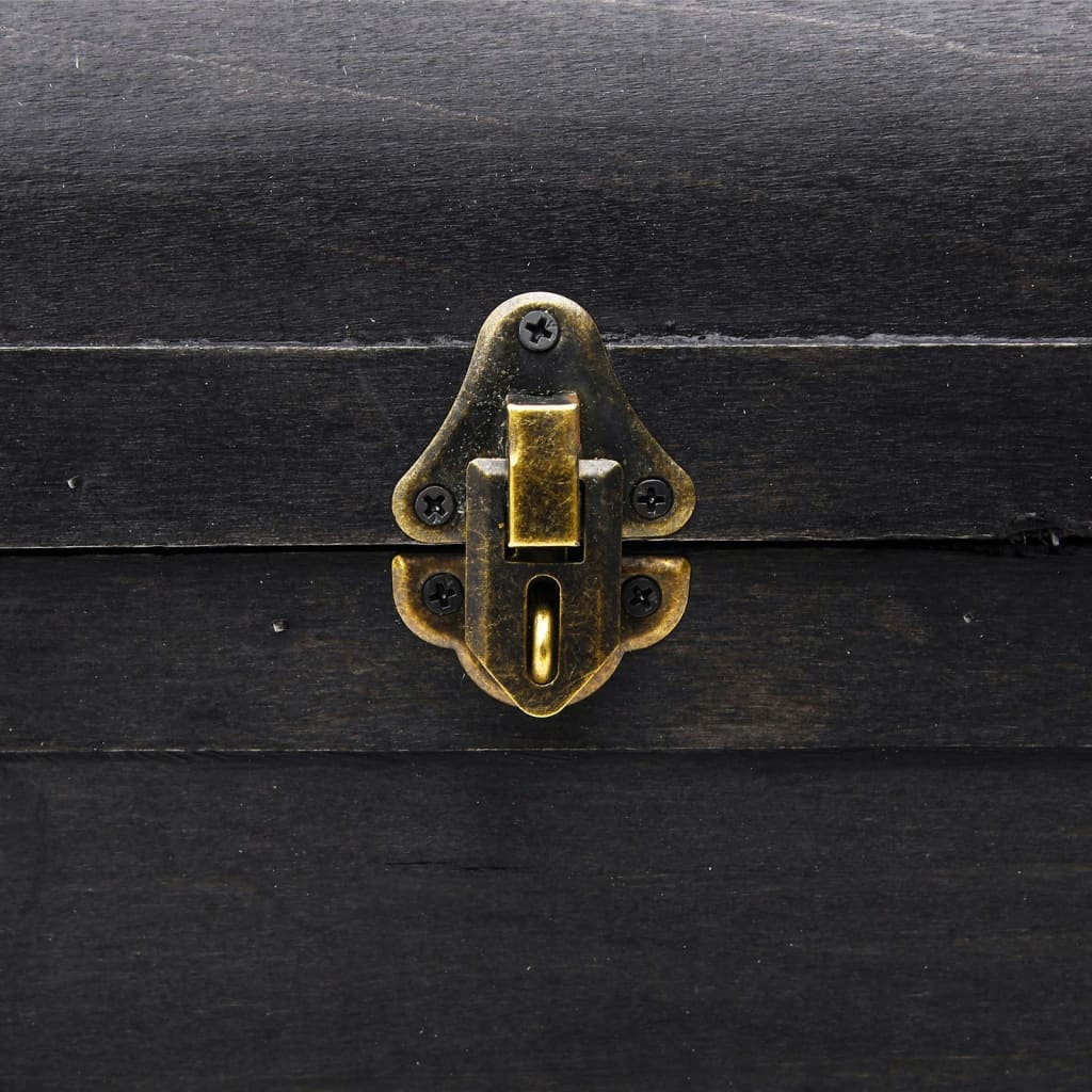 vidaXL Σεντούκι Θησαυρού Ξύλινο Μαύρο Μεγάλο Μέγεθος