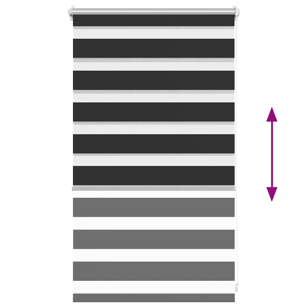 vidaXL Σύστημα Σκίασης Ρόλερ Zebra Μαύρο 50 x 100 εκ.