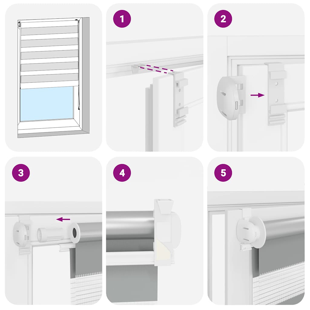 vidaXL Σύστημα Σκίασης Ρόλερ Zebra Καφέ 60 x 120 εκ.