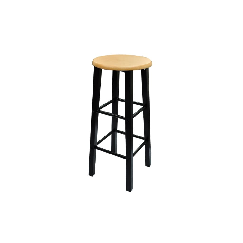 Σετ Τραπεζαρίας και Σκαμπό από Ταμπά Ξύλο / Μαύρο Ατσάλι