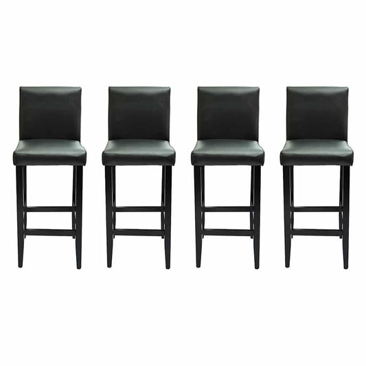 vidaXL Σκαμπό Μπαρ 4 τεμ. Μαύρα από Συνθετικό Δέρμα