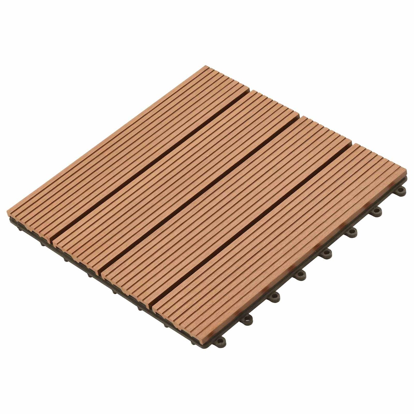 vidaXL Πλάκα Κατασκευής 11 pcs Καφέ 30 x 30 cm WPC
