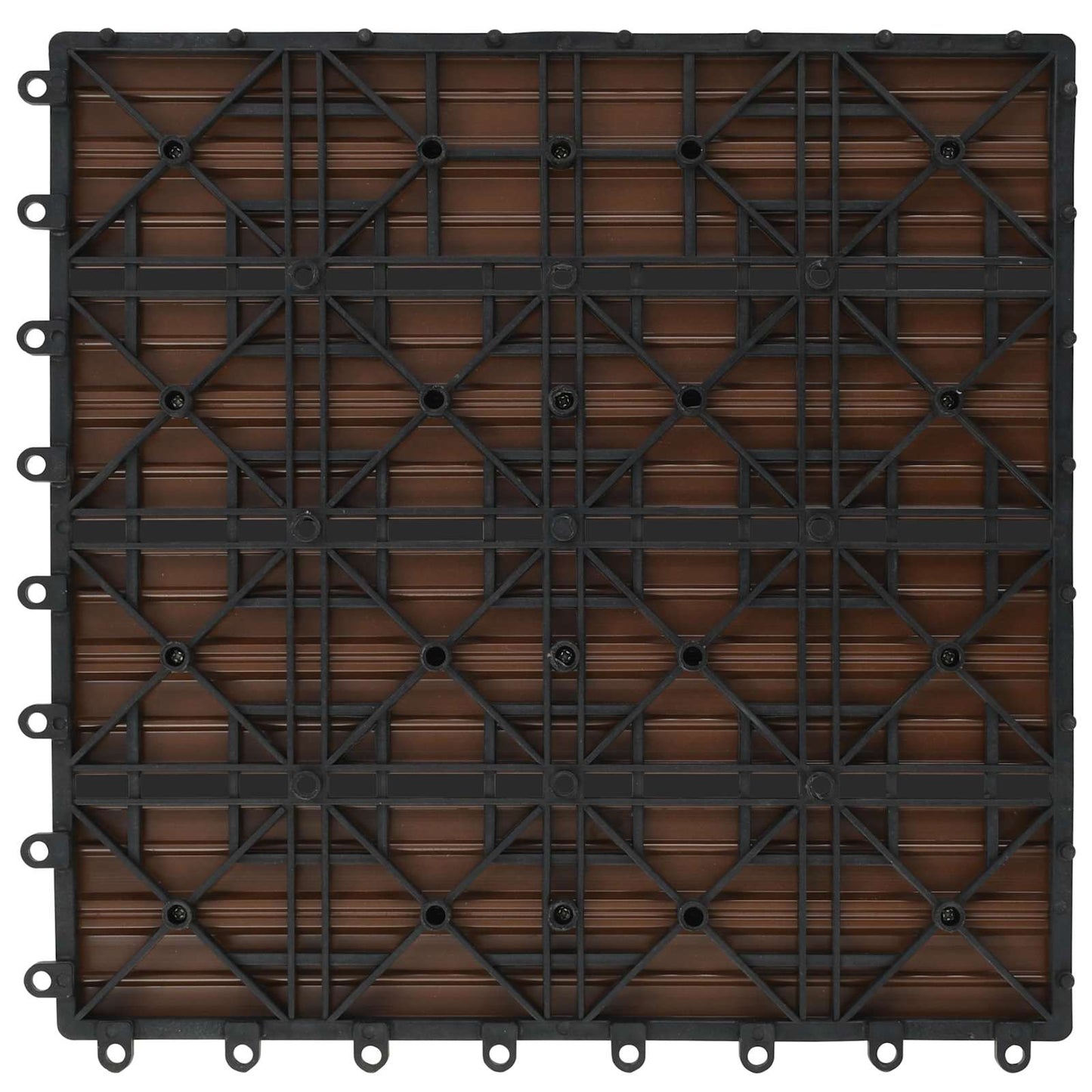 vidaXL Πλάκα Κατασκευής 11 pcs Καφέ 30 x 30 cm WPC