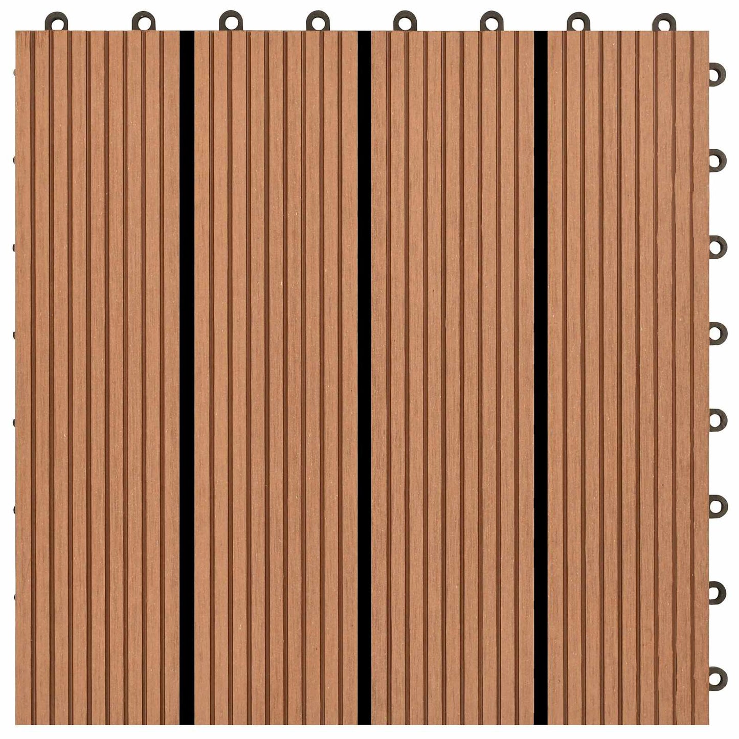 vidaXL Πλάκα Κατασκευής 11 pcs Καφέ 30 x 30 cm WPC