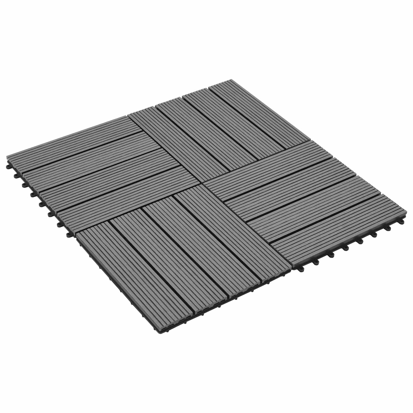 vidaXL Πλάκα Κατασκευής 11 pcs Γκρι 30 x 30 cm WPC