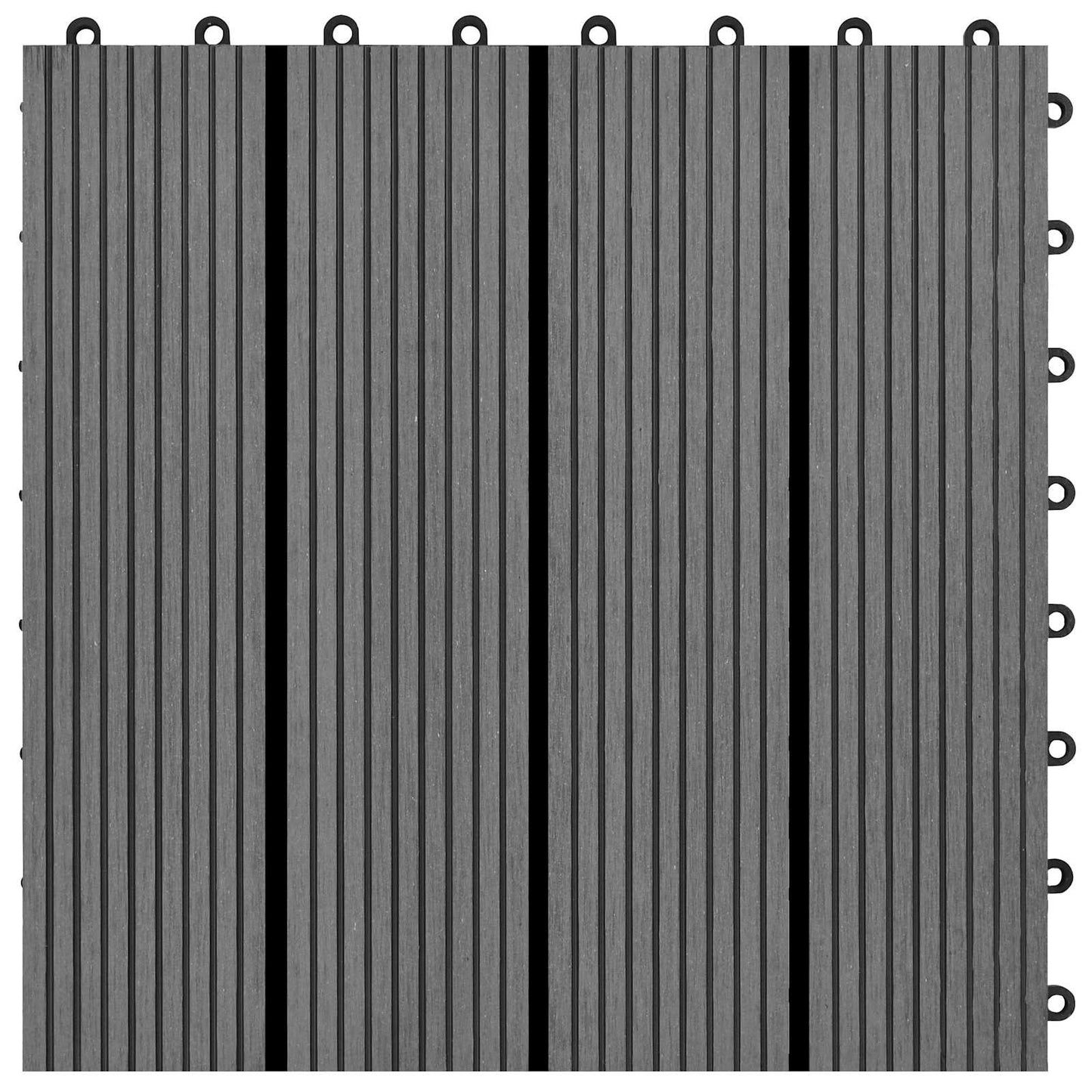vidaXL Πλάκα Κατασκευής 11 pcs Γκρι 30 x 30 cm WPC