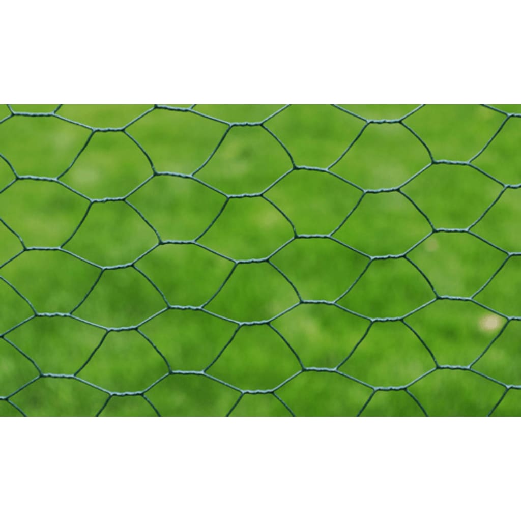vidaXL Συρματόπλεγμα Κοτετσόσυρμα Πράσινο 25x0,5μ Επικάλυψη PVC