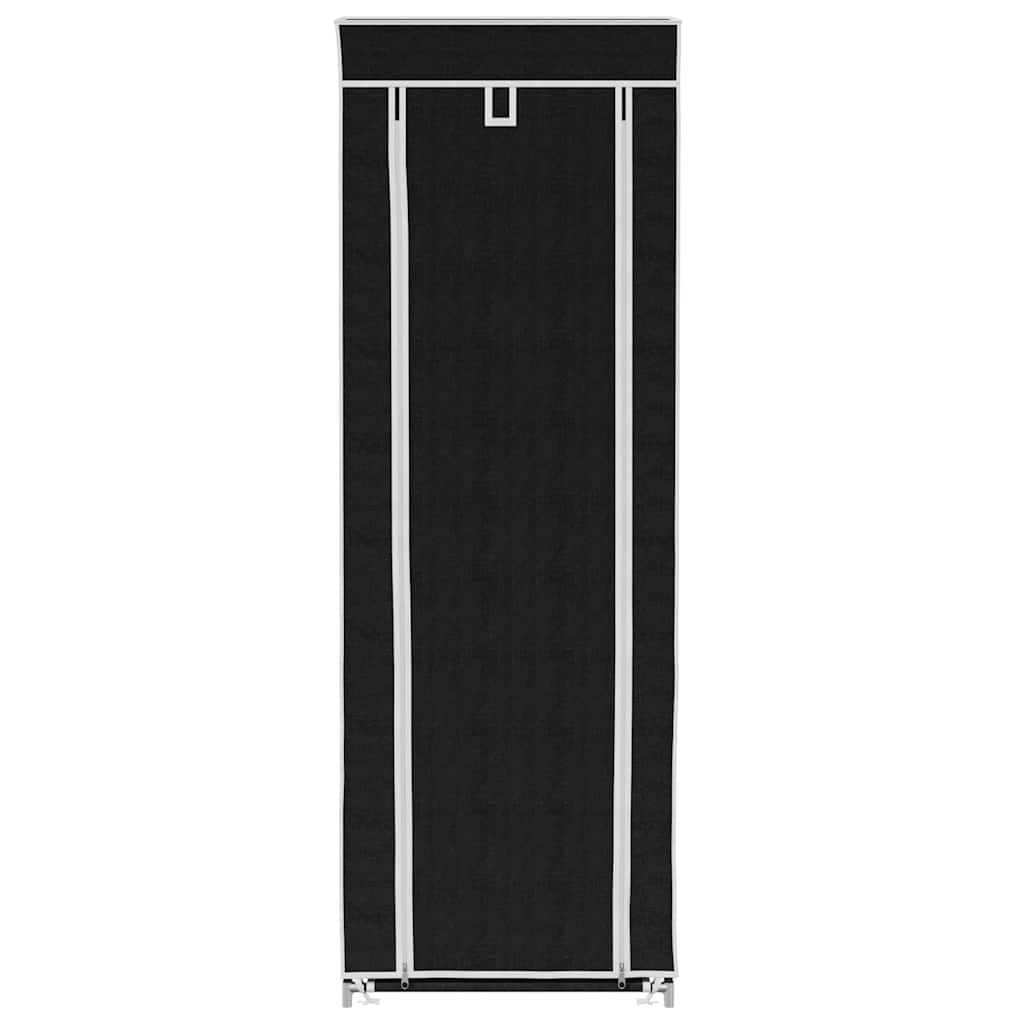 Υφασμάτινη παπουτσοθήκη με κάλυμμα 57 x 29 x 162 cm Μαύρο