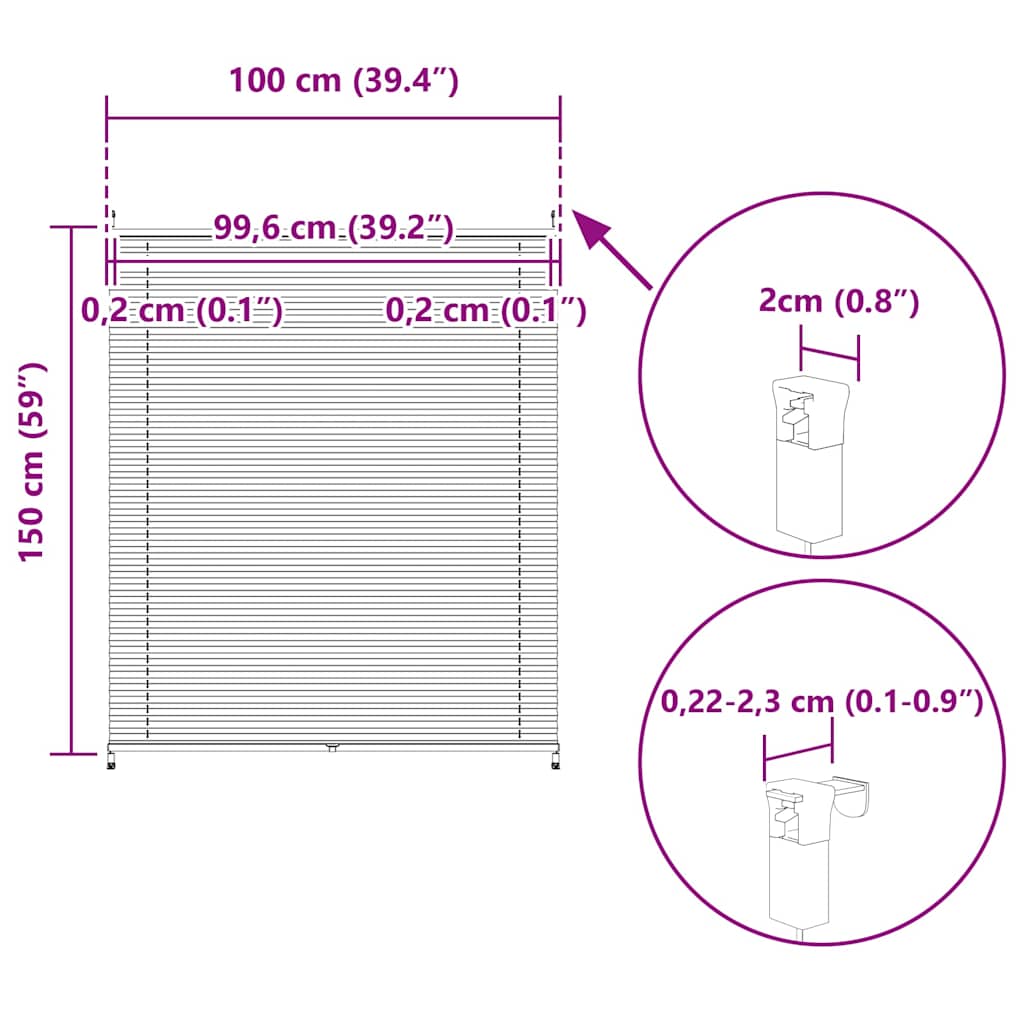 Σύστημα Σκίασης Πλισέ Λευκό 100 x 150 εκ.