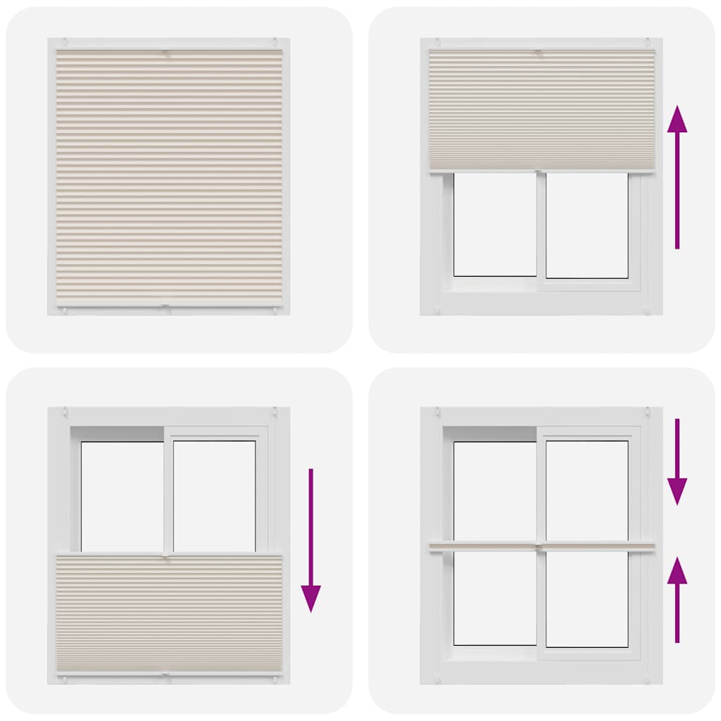 vidaXL Πλισέ ρόλερ σκίασης 110x150cm Κρεμ