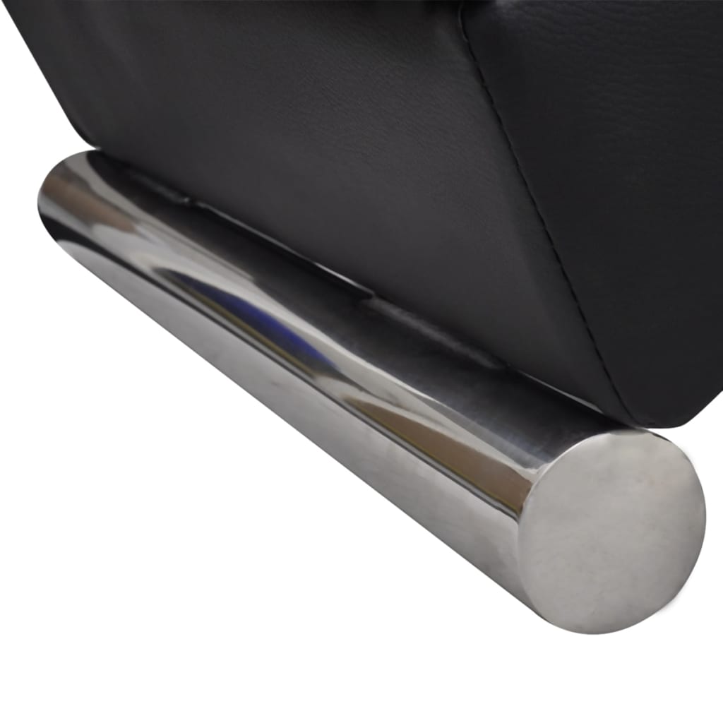 vidaXL Σεζλόνγκ Μαύρη από Συνθετικό Δέρμα