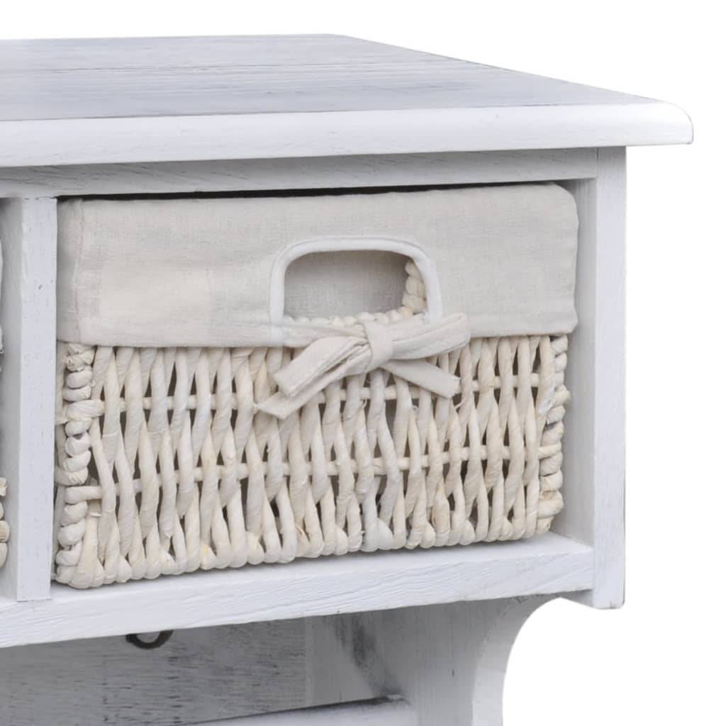 vidaXL Ράφι Τοίχου Λευκό 60 x 23,5 x 33 εκ. από Ξύλο Παυλώνιας