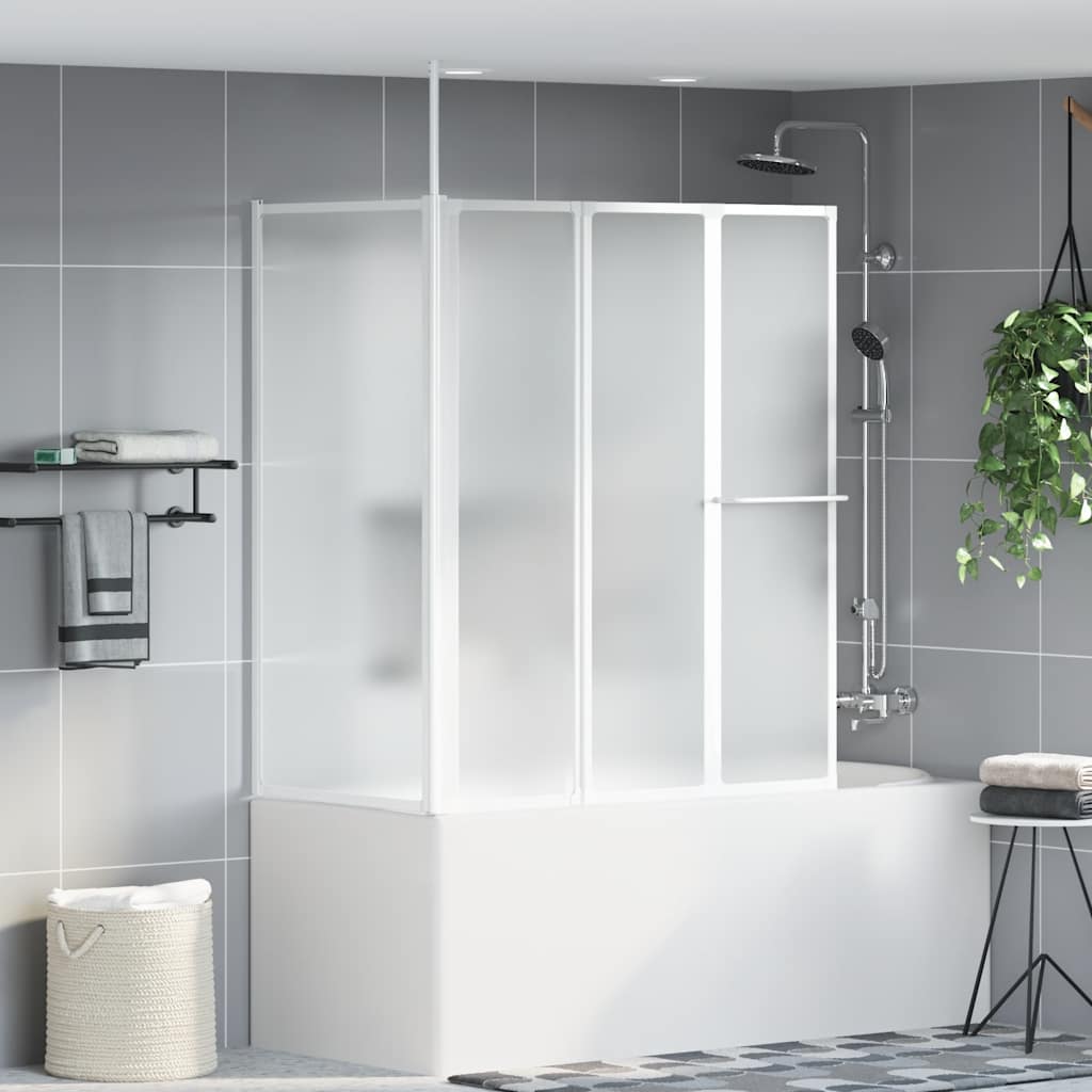 Διαχωριστικό Μπάνιου Επιτοίχιο Σχήμα L 70x120x137εκ 4 Πτυσσόμενα Πάνελ
