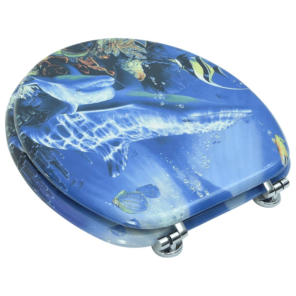 vidaXL Κάλυμμα Λεκάνης με Σχέδιο Δελφίνια από MDF